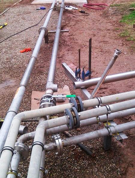 Stainless steel sludge piping replacement at WWTP